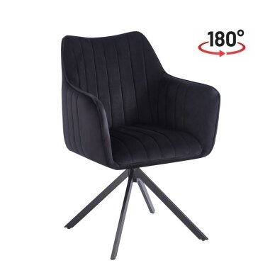 Kėdė aksomas - Riviera 100 juodi