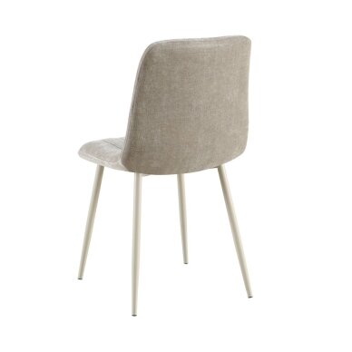 Kėdė JET GREY, smėlio pilka, lininė, pilkos kojos 3 Kėdė JET GREY, smėlio pilka, lininė, pilkos kojos 3