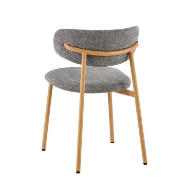 Kėdė PRIMO OAK, smėlio pilka, lininė, ąžuolo spalvos kojos 5 Kėdė PRIMO OAK, smėlio pilka, lininė, ąžuolo spalvos kojos 5