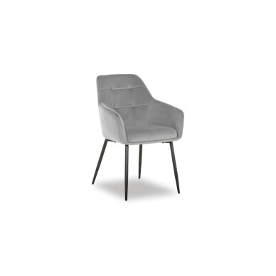 Kėdė su porankiais UGO new, šviesiai pilka, veliūrinė 1