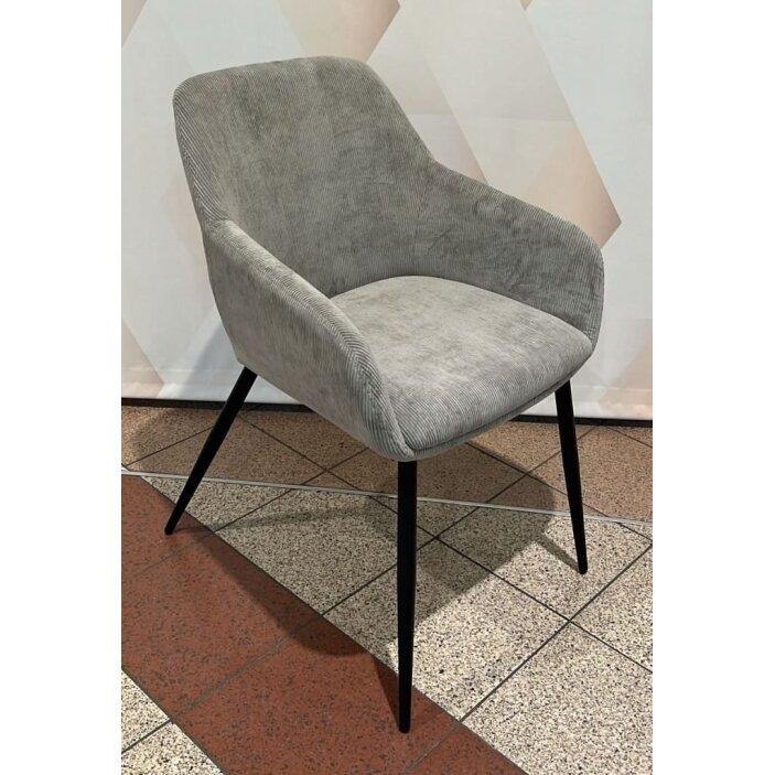 Kėdė su porankiais SAM, šviesiai pilka, velvetinė 4
