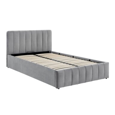 Lova tapicerowane 120x200 aksomas pilki Riviera 91