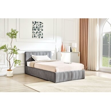 Lova tapicerowane 120x200 aksomas pilki Riviera 91 4