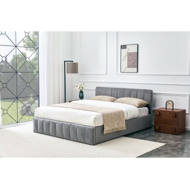 Lova tapicerowane 160x200 aksomas pilki Riviera 91 2 Lova tapicerowane 160x200 aksomas pilki Riviera 91 2