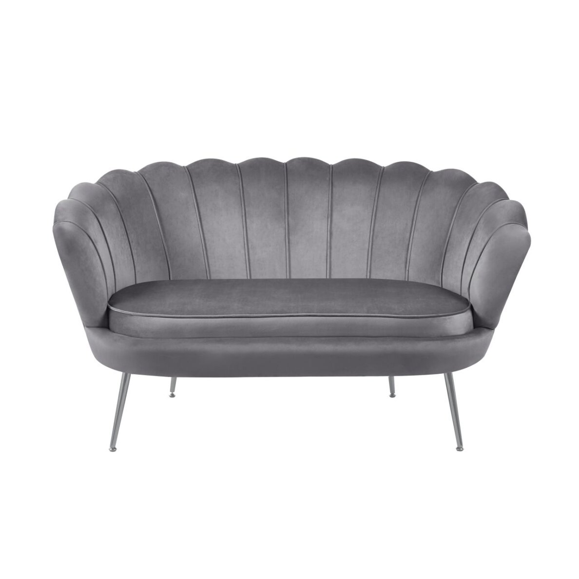 Sofa aksomas (pilka) /kojos sidabriniai/ 1