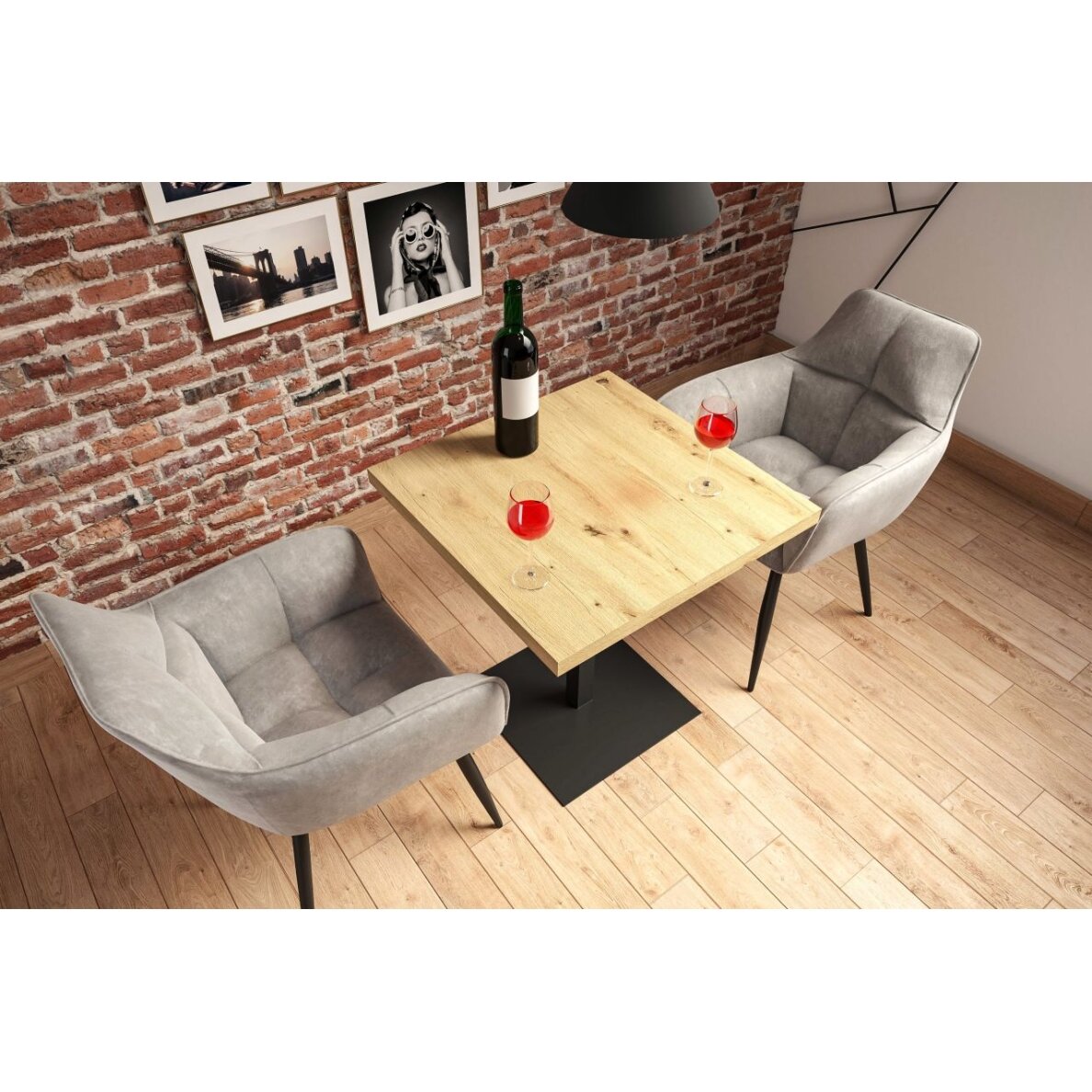 Stalas (amatininko ąžuolas + koja T) 67x67 3