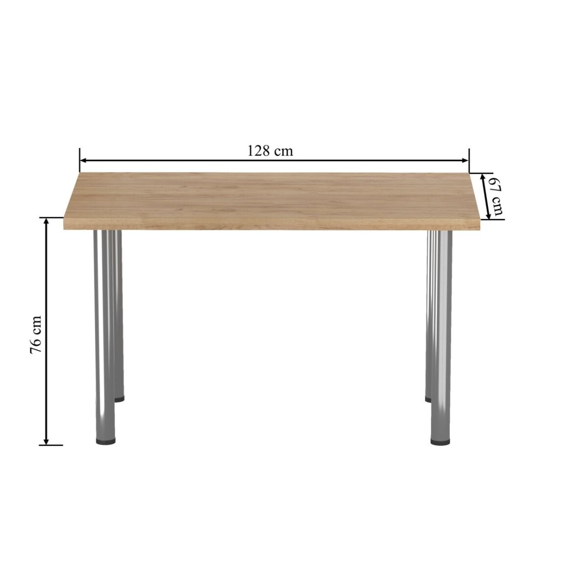Stalas (auksinis amatininko ąžuolas + kojos I chromas) 67x128 4
