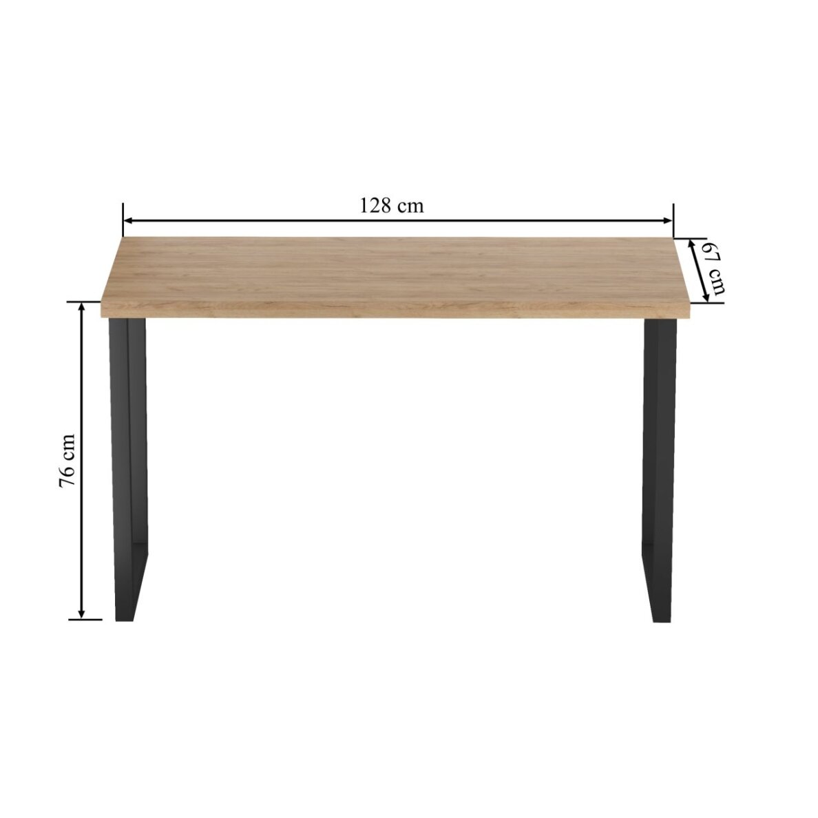 Stalas (auksinis amatininko ąžuolas + kojos V60) 67x128 4 Stalas (auksinis amatininko ąžuolas + kojos V60) 67x128 4