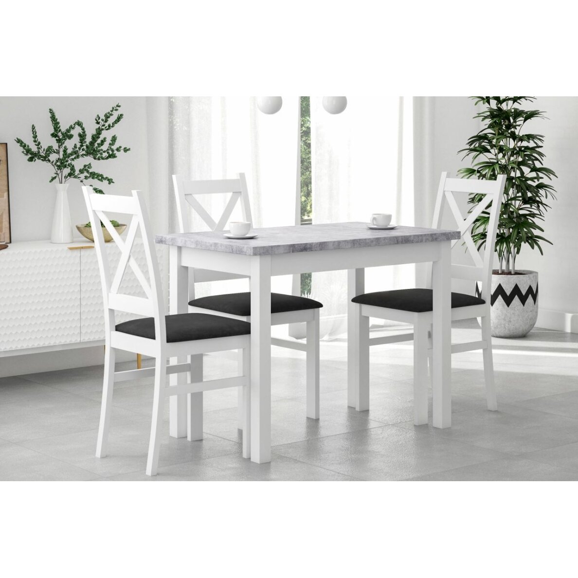 Stalas (betonas/baltas) 70x100 3