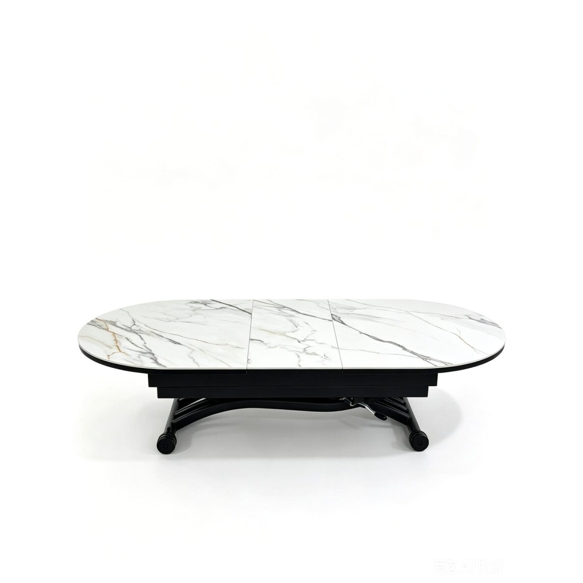 Stalas transformeris BREMEN 120-150x75 cm, balta su auksu 1 Stalas transformeris BREMEN 120-150x75 cm, balta su auksu 1