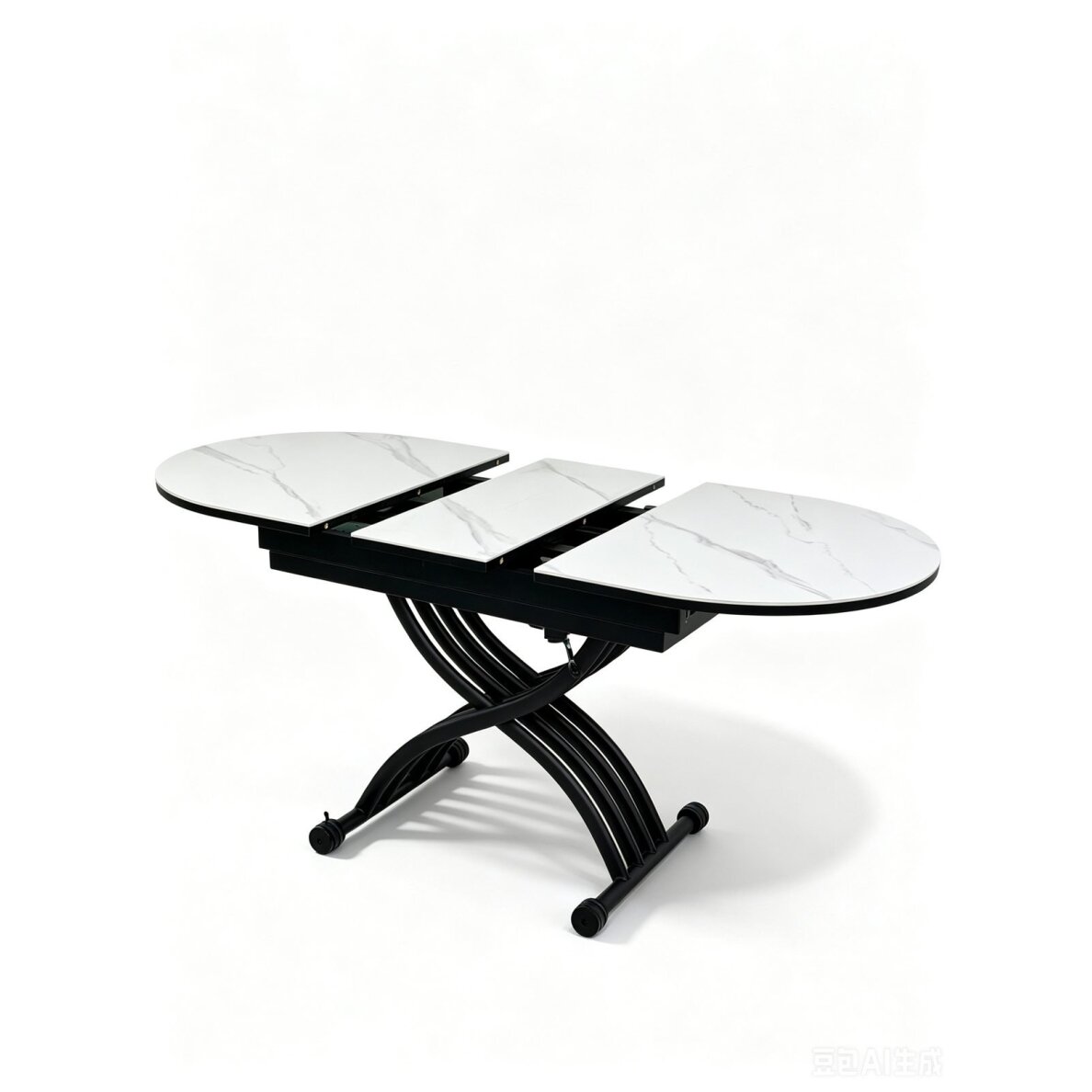 Stalas transformeris BREMEN 120-150x75 cm, matinė balta 2 Stalas transformeris BREMEN 120-150x75 cm, matinė balta 2