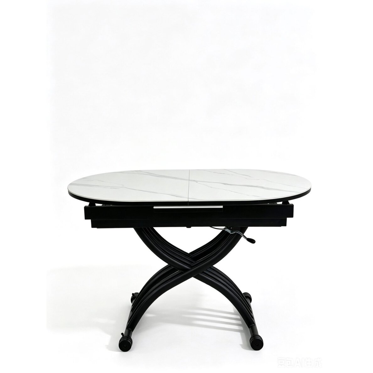Stalas transformeris BREMEN 120-150x75 cm, matinė balta 4 Stalas transformeris BREMEN 120-150x75 cm, matinė balta 4