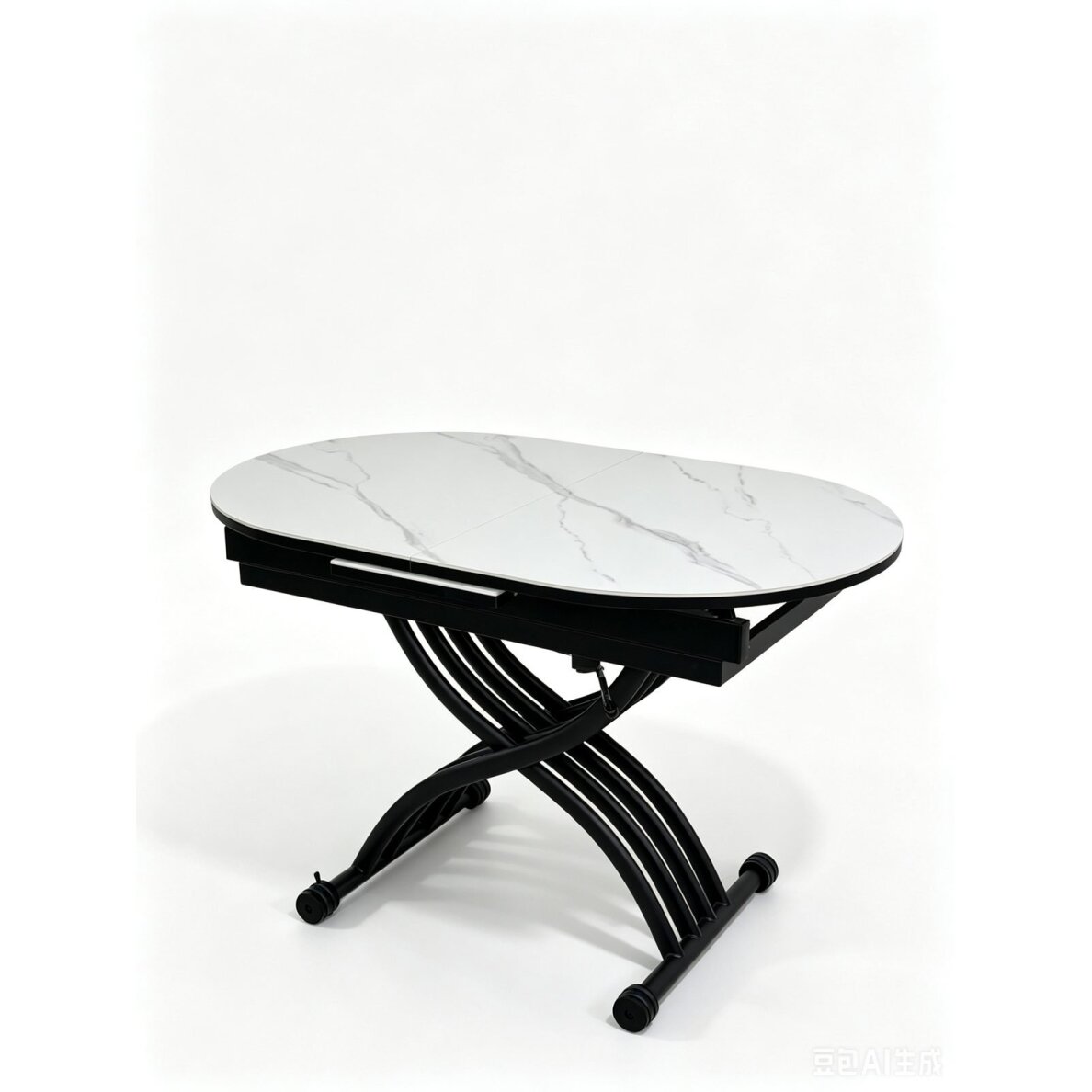 Stalas transformeris BREMEN 120-150x75 cm, matinė balta 5 Stalas transformeris BREMEN 120-150x75 cm, matinė balta 5