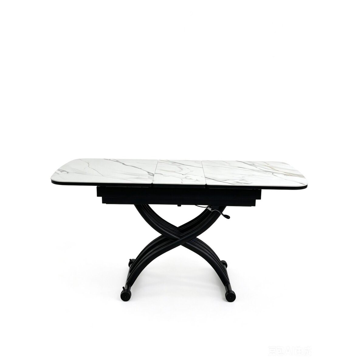 Stalas transformeris MILAN 120-150x75 cm, balta su auksu 1