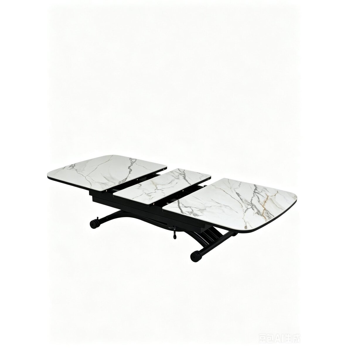 Stalas transformeris MILAN 120-150x75 cm, balta su auksu 3 Stalas transformeris MILAN 120-150x75 cm, balta su auksu 3