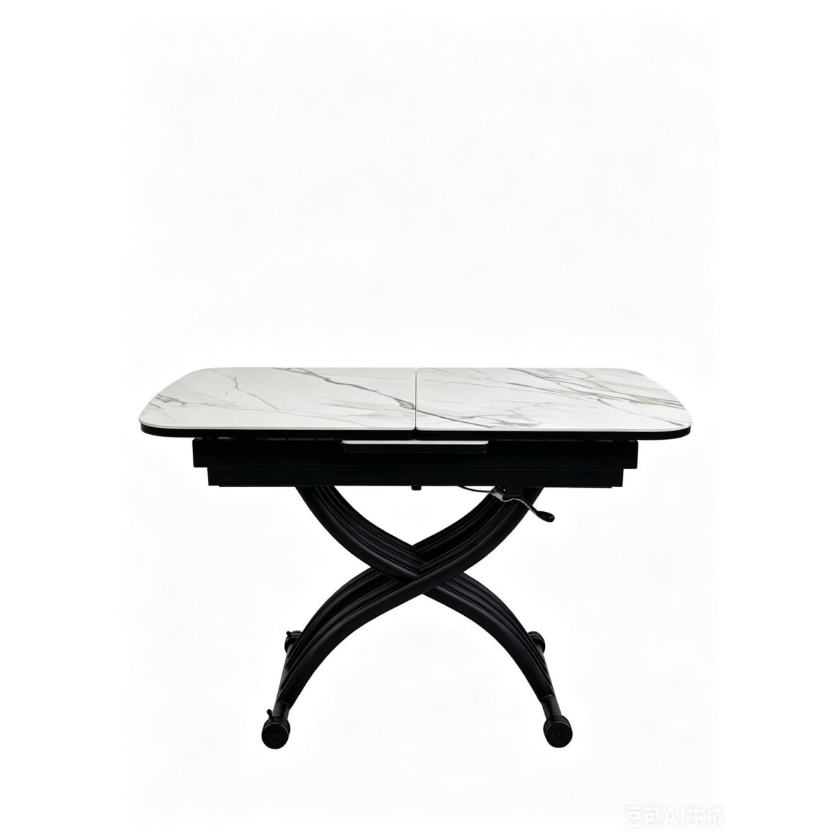 Stalas transformeris MILAN 120-150x75 cm, balta su auksu 5 Stalas transformeris MILAN 120-150x75 cm, balta su auksu 5