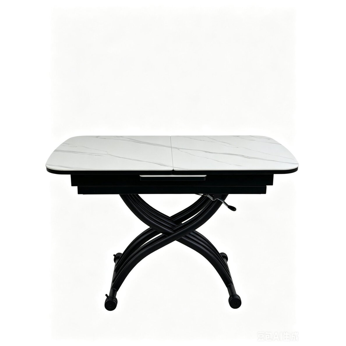 Stalas transformeris MILAN 120-150x75 cm, matinė balta 1 Stalas transformeris MILAN 120-150x75 cm, matinė balta 1