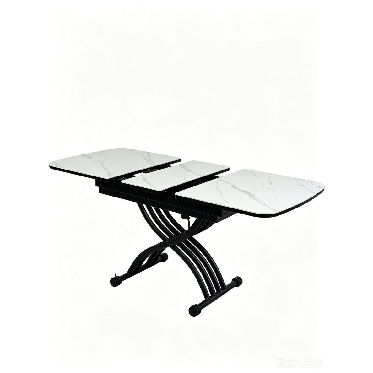 Stalas transformeris MILAN 120-150x75 cm, matinė balta 3 Stalas transformeris MILAN 120-150x75 cm, matinė balta 3