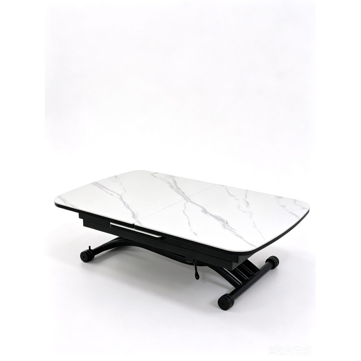 Stalas transformeris MILAN 120-150x75 cm, matinė balta 4 Stalas transformeris MILAN 120-150x75 cm, matinė balta 4