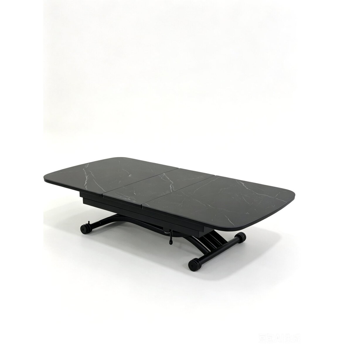 Stalas transformeris MILAN 120-150x75 cm, matinė juoda 1 Stalas transformeris MILAN 120-150x75 cm, matinė juoda 1