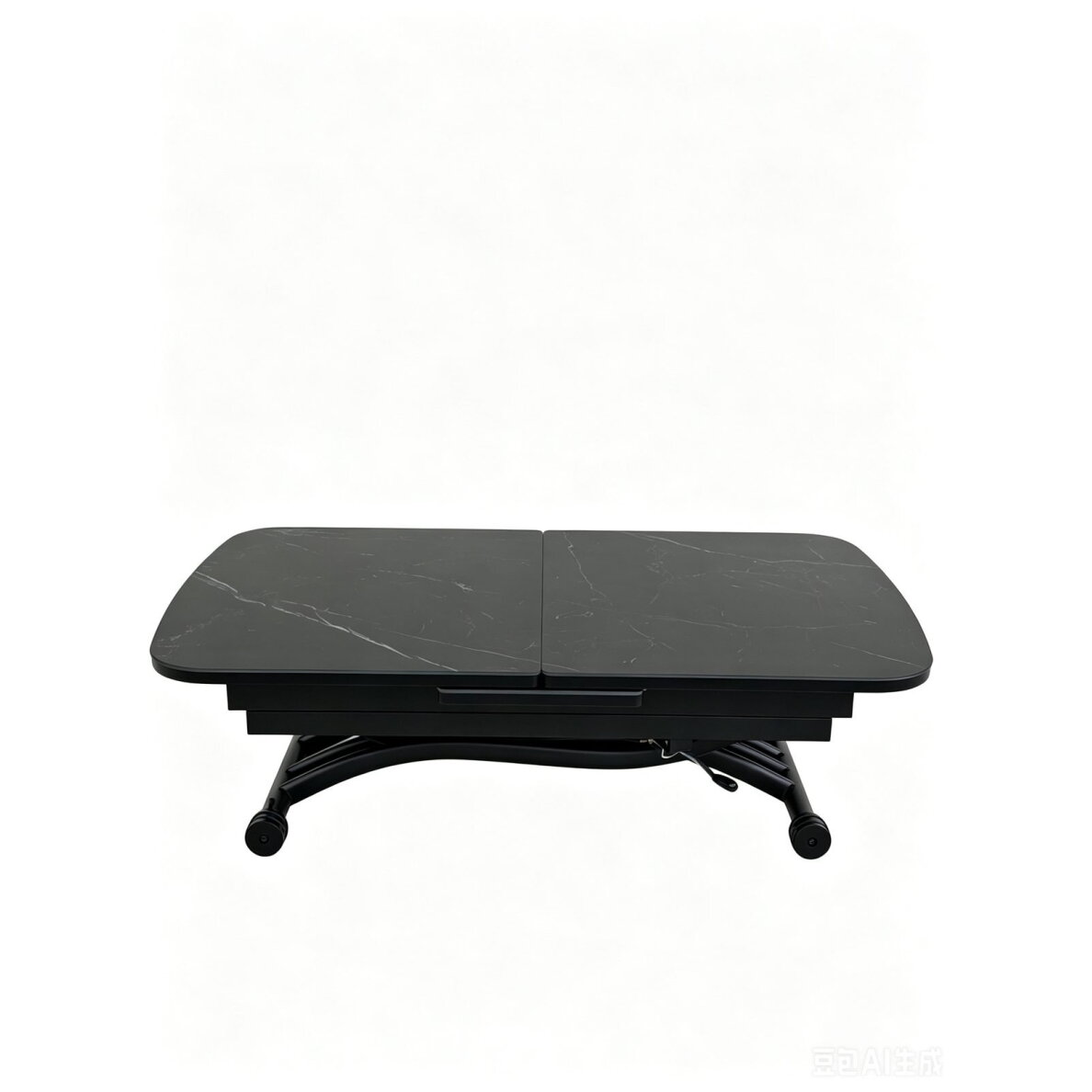 Stalas transformeris MILAN 120-150x75 cm, matinė juoda 2 Stalas transformeris MILAN 120-150x75 cm, matinė juoda 2