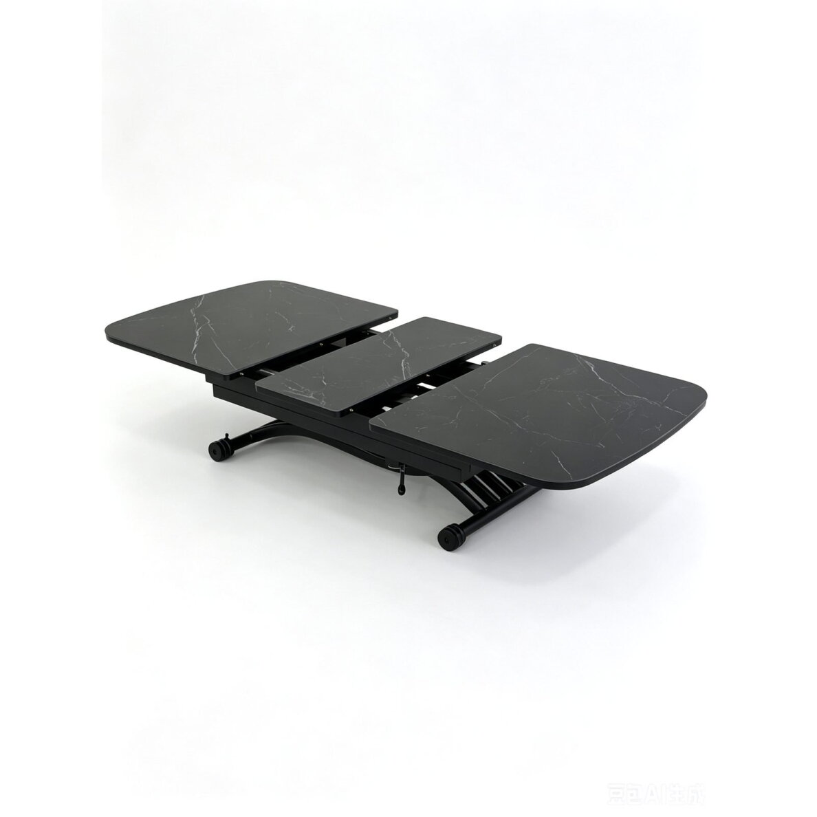 Stalas transformeris MILAN 120-150x75 cm, matinė juoda 3