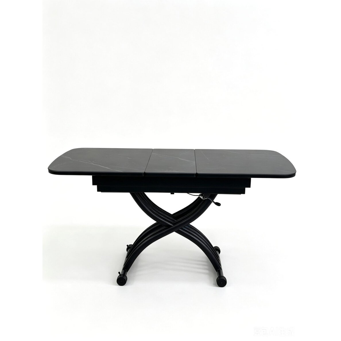 Stalas transformeris MILAN 120-150x75 cm, matinė juoda Stalas transformeris MILAN 120-150x75 cm, matinė juoda