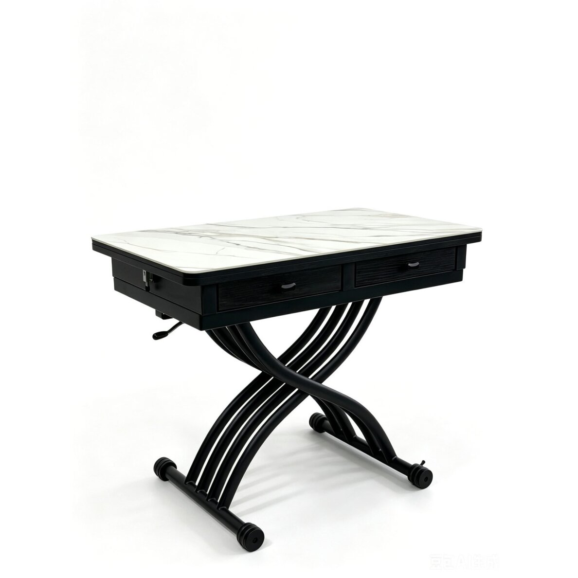 Stalas transformeris NANT 100x57-114 cm, balta su auksu 3 Stalas transformeris NANT 100x57-114 cm, balta su auksu 3