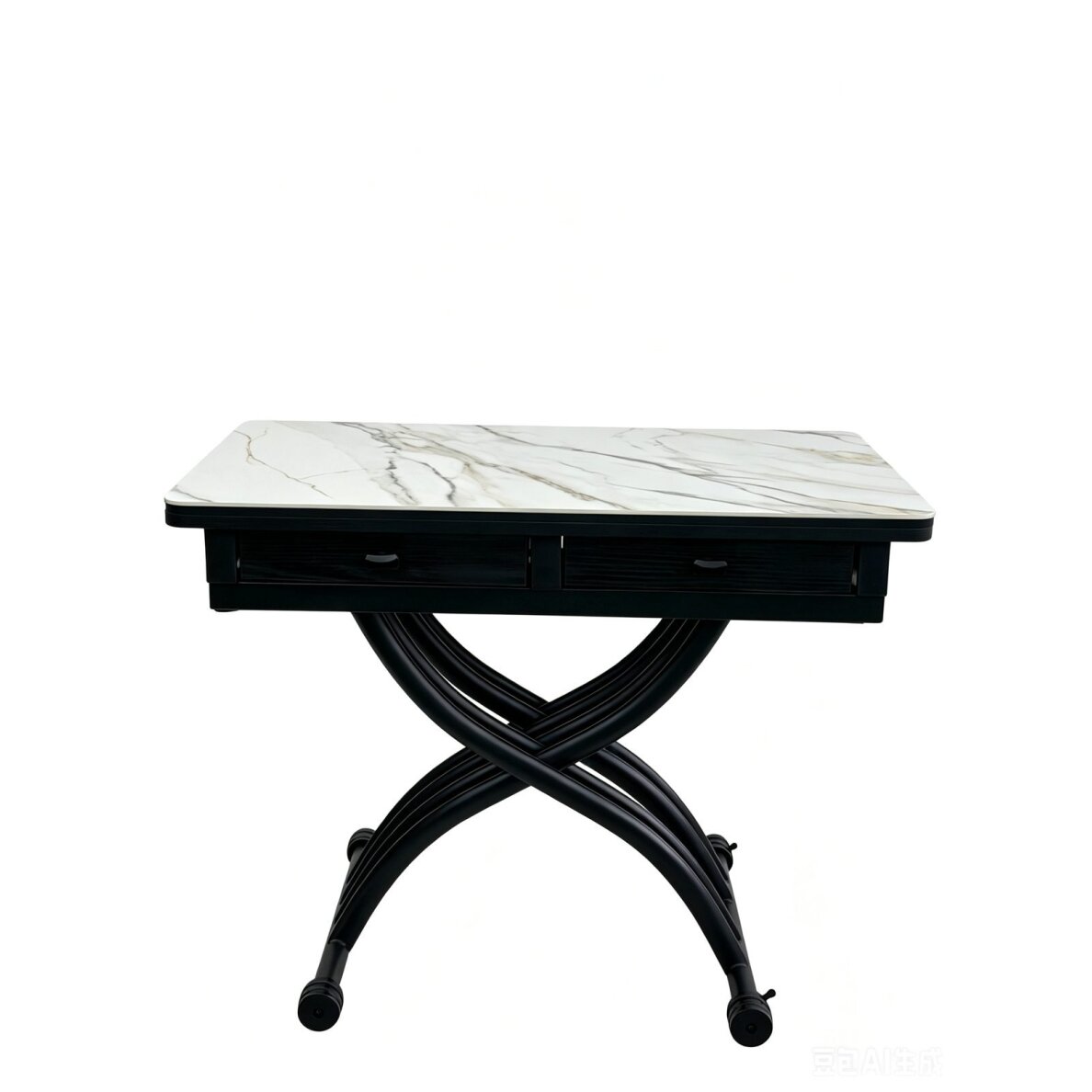 Stalas transformeris NANT 100x57-114 cm, balta su auksu 5 Stalas transformeris NANT 100x57-114 cm, balta su auksu 5