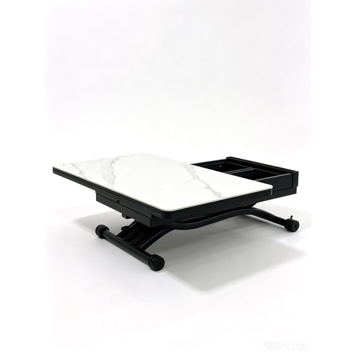 Stalas transformeris NANT 100x57-114 cm, matinė balta Stalas transformeris NANT 100x57-114 cm, matinė balta