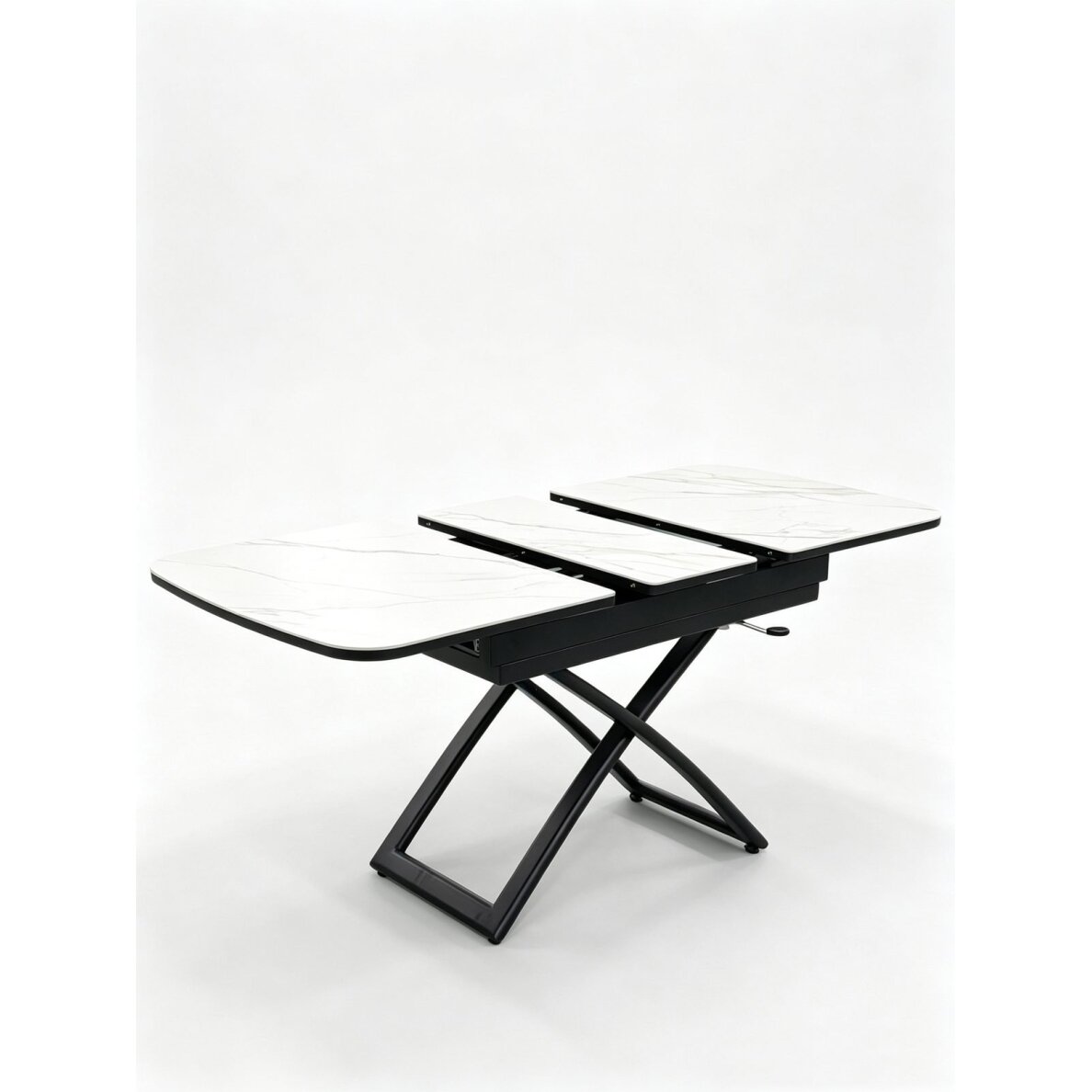 Stalas transformeris SPLIT 120-150x75 cm, balta su auksu 4