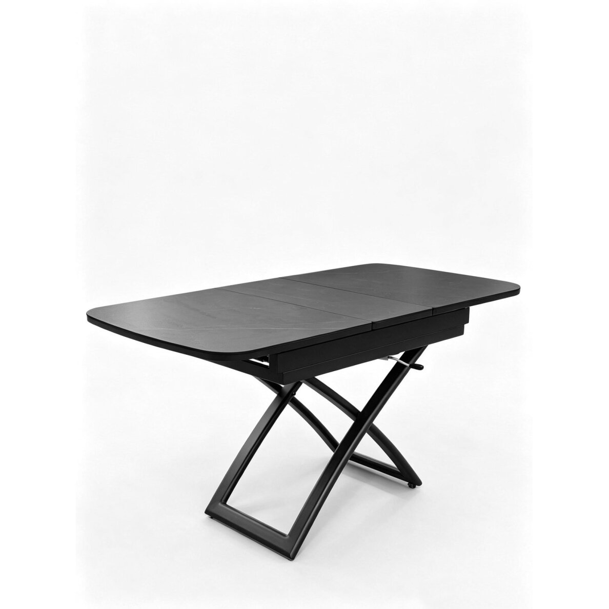 Stalas transformeris SPLIT 120-150x75 cm, matinė juoda 4 Stalas transformeris SPLIT 120-150x75 cm, matinė juoda 4