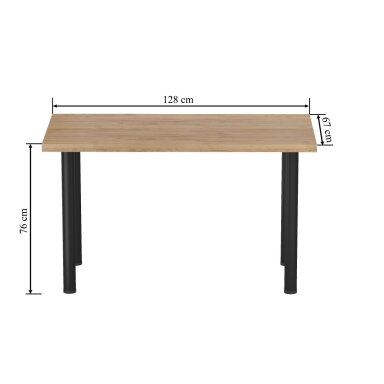 Stalas (auksinis amatininko ąžuolas + kojos I juodas mat) 67x128