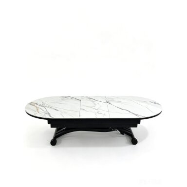 Stalas transformeris BREMEN 120-150x75 cm, balta su auksu