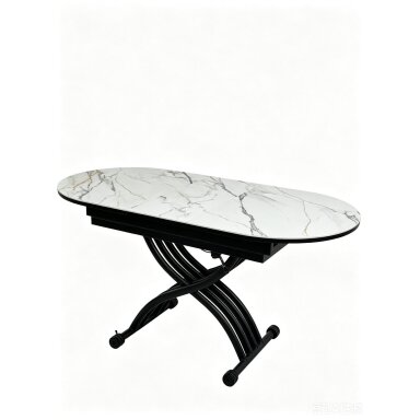Stalas transformeris BREMEN 120-150x75 cm, balta su auksu