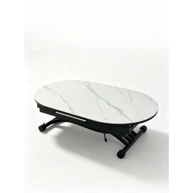 Stalas transformeris BREMEN 120-150x75 cm, matinė balta