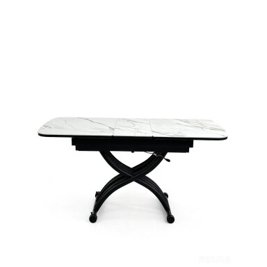 Stalas transformeris MILAN 120-150x75 cm, balta su auksu