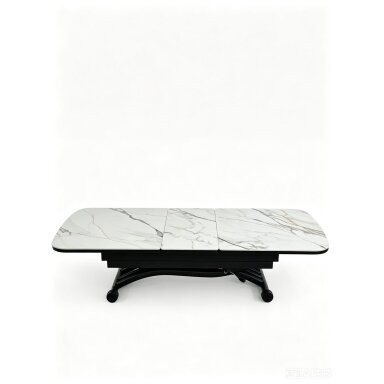 Stalas transformeris MILAN 120-150x75 cm, balta su auksu