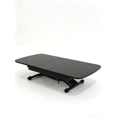 Stalas transformeris MILAN 120-150x75 cm, matinė juoda
