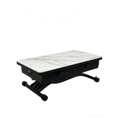 Stalas transformeris NANT 100x57-114 cm, balta su auksu