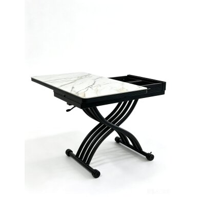 Stalas transformeris NANT 100x57-114 cm, balta su auksu