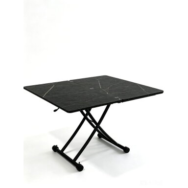 Stalas transformeris ULM 100x57-114 cm, juoda su auksu