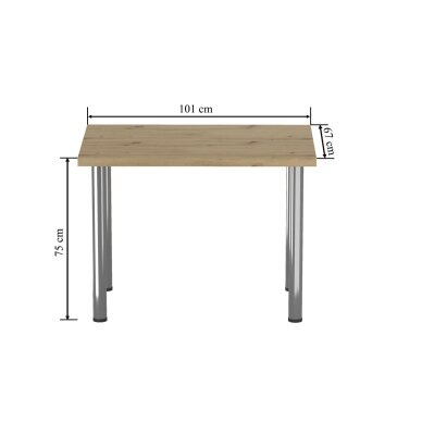 Stalas (amatininko ąžuolas + kojos I chromas) 67x101 4
