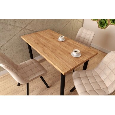 Stalas (amatininko ąžuolas + kojos I juodas mat) 67x101 3 Stalas (amatininko ąžuolas + kojos I juodas mat) 67x101 3