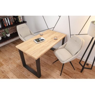 Stalas (auksinis amatininko ąžuolas + kojos U60) 67x128 2 Stalas (auksinis amatininko ąžuolas + kojos U60) 67x128 2