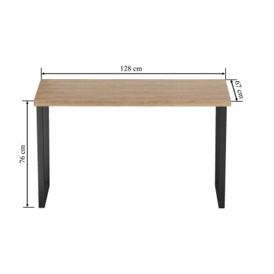 Stalas (auksinis amatininko ąžuolas + kojos V60) 67x128 4 Stalas (auksinis amatininko ąžuolas + kojos V60) 67x128 4