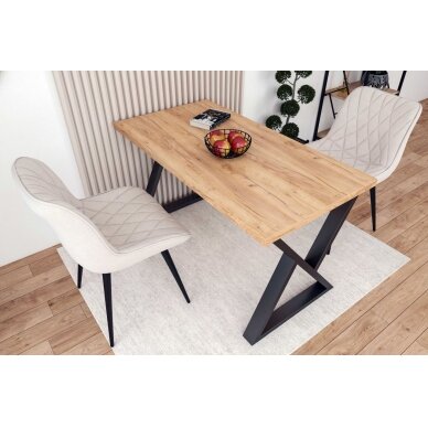Stalas (auksinis amatininko ąžuolas + kojos X60) 67x128 2 Stalas (auksinis amatininko ąžuolas + kojos X60) 67x128 2