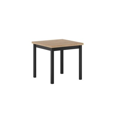 Stalas (auksinis amatininko ąžuolas/juodas) 80x80 Stalas (auksinis amatininko ąžuolas/juodas) 80x80