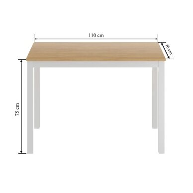 Stalas drewniany 70x110 - natūralus ąžuolas + baltas 1