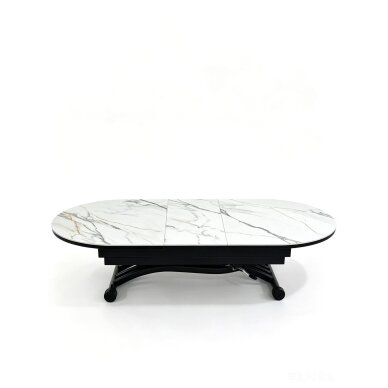 Stalas transformeris BREMEN 120-150x75 cm, balta su auksu 1